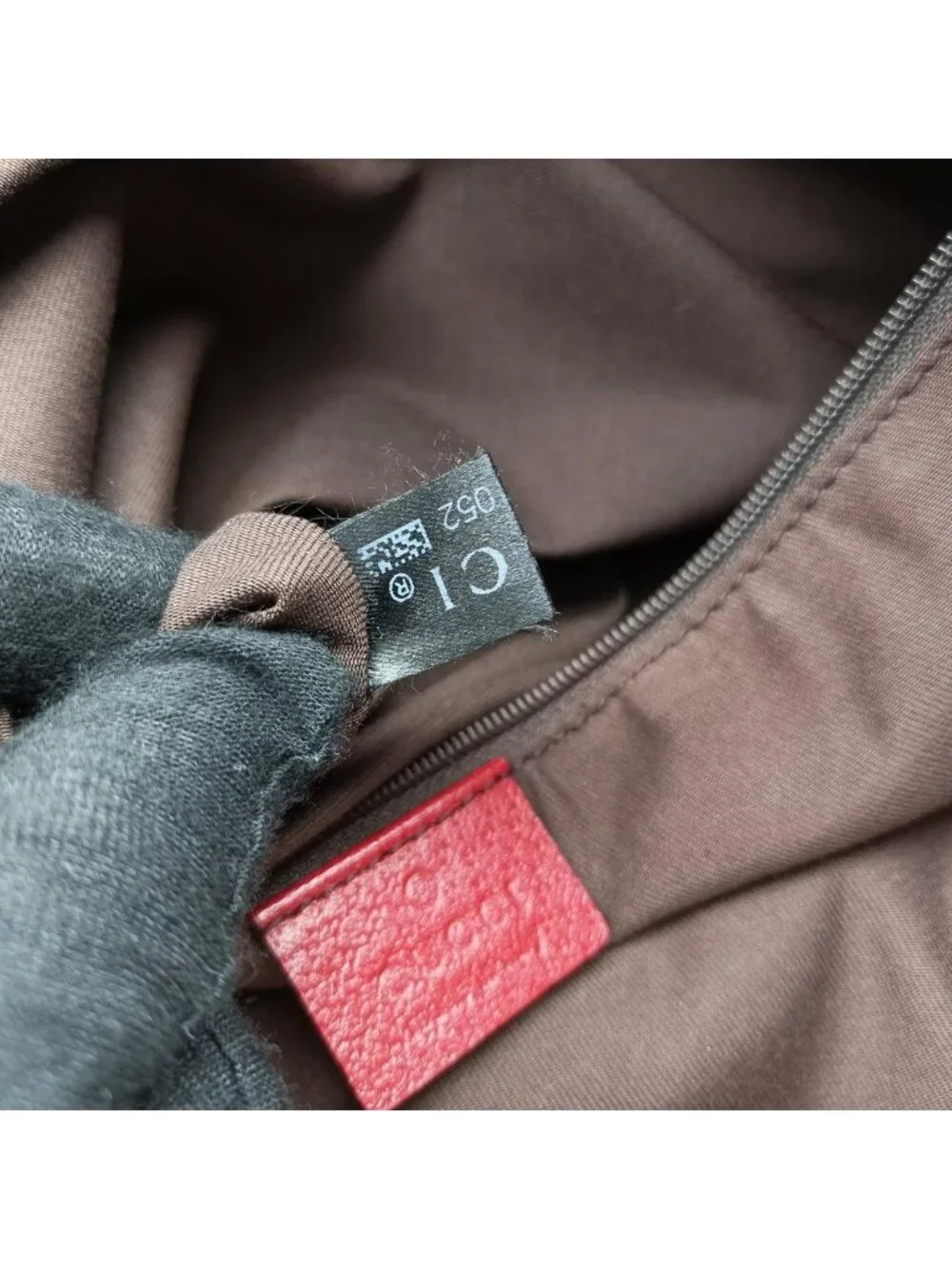 Gucci GG Supreme Beige Red Canvas Leather Handbag